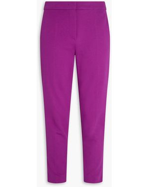 Max Mara Tanga Cropped Jersey Slim-Leg Trousers - Purple