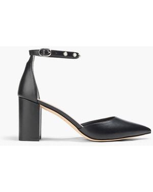 Stuart Weitzman Faux Pearl-embellished Leather Court Shoes - White