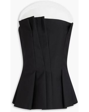 Rohe Strapless Grain De Poudre Wool-Blend Bustier Top - Black