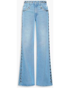 Coperni Studded High-Rise Wide-Leg Jeans - Blue