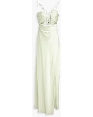 The Sei Draped Cutout Silk-satin Gown - White