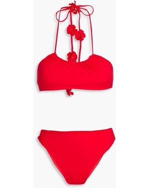 Maygel Coronel Bikini "delphi" mit floralen applikationen - Rot