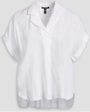 Eileen Fisher Pleated Linen Blouse - White