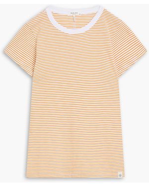 Rag & Bone Striped Pima Cotton-Jersey T-Shirt - White