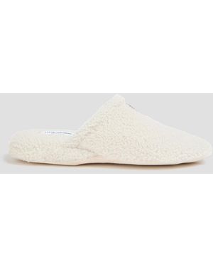 Thom Browne Shearling Slipppers - White