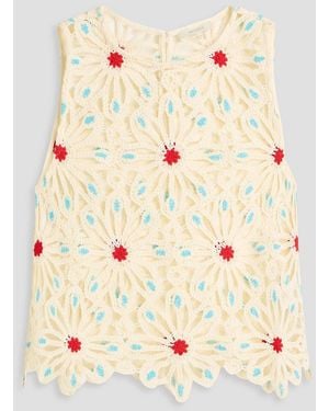 Mother The Daisy Cropped Crochet Top - Natural
