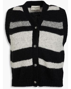 Officine Generale Cardigan "marieta" aus einer alpakamischung mit streifen - Schwarz