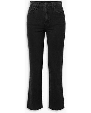 J Brand High-rise Straight-leg Jeans - Black