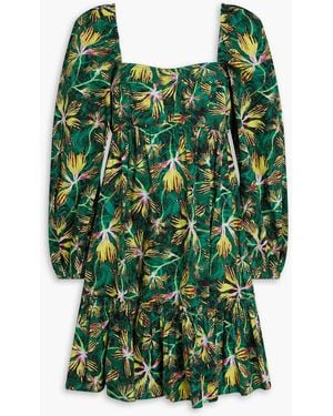 Ulla Johnson Alita Floral-Print Cotton-Poplin Mini Dress - Green