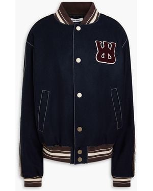 Wales Bonner Appliquéd Brushed Wool-blend Felt Bomber Jacket - Blue