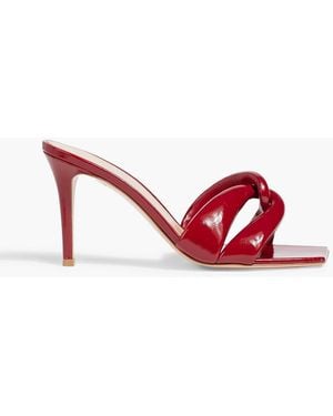 Gianvito Rossi Amour Twisted Patent-Leather Mules - Red