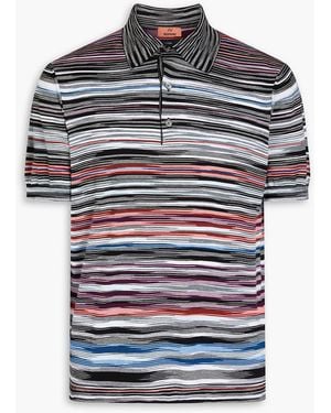 Missoni Space-dyed Crochet-knit Cotton Polo Shirt - Multicolour