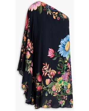 Borgo De Nor Sheye One-Shoulder Floral-Print Crepe Mini Dress - Blue