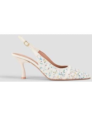 Malone Souliers Jama 70 Sequin-Embellished Bouclé-Tweed Court Shoes - White