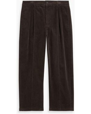 LE17SEPTEMBRE Tapered Cotton-Corduroy Trousers - Black