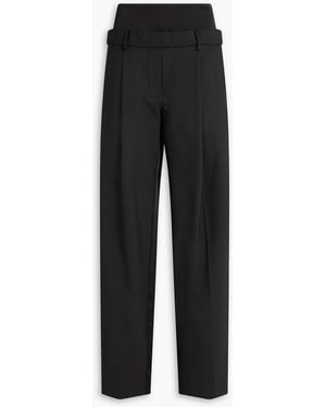 Esse Studios Portia Duo Satin-Paneled Crepe Straight-Leg Pants - Black