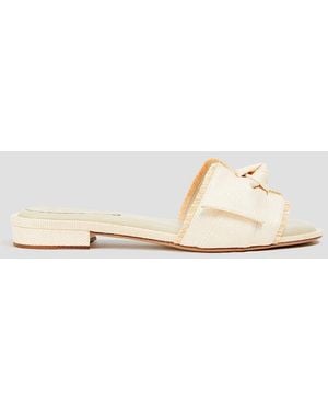 Alexandre Birman Maxi Clarita Bow-detailed Raffia Sandals - White