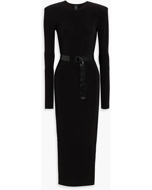 Norma Kamali Belted Stretch-jersey Maxi Dress - Black