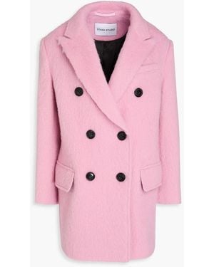 Stand Studio Double-breasted Wool-blend Coat - Pink