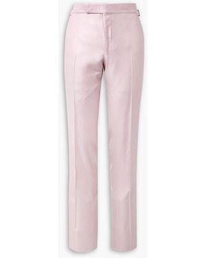 Tom Ford O'Connor Straight-Leg Silk-Twill Suit Pants - Pink