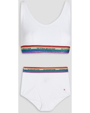 Victoria Beckham Cotton-jersey Bra And Briefs Set - White