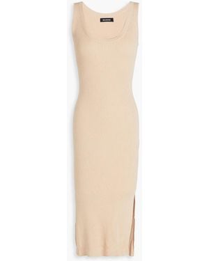 NAADAM Geripptes midikleid aus einer seiden-wollmischung - Weiß