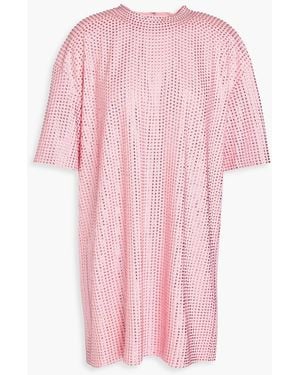 Area Crystal-embellished Open-back Stretch-jersey Mini Dress - Pink