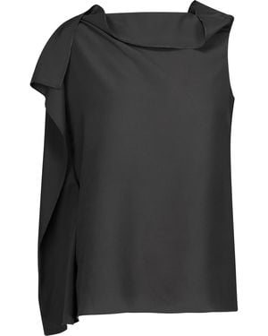 Raoul Sadie Draped Crepe De Chine Top - Black