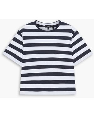 Theory Striped Pima Cotton-Jersey T-Shirt - Blue