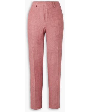 MR P. Phillip Tapered Linen Suit Pants - Pink