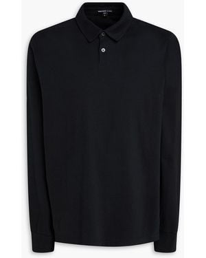 James Perse Cotton-Jersey Polo Shirt - Black