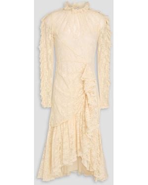 Temperley London Orla Ruffled Corded Lace Midi Dress - Natural