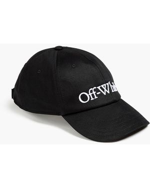 Off-White c/o Virgil Abloh Baseballcap aus baumwoll-gabardine mit stickereien - Schwarz