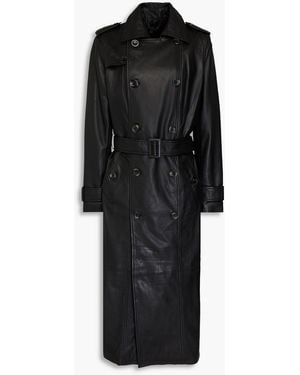 Muubaa Leather Trench Coat - Black
