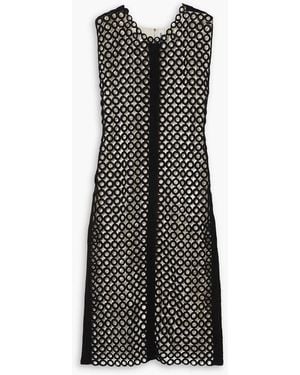 Partow Dree Two-tone Crocheted Midi Dress - Black