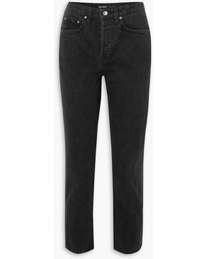 GRLFRND Karolina Cropped High-rise Straight-leg Jeans - Black
