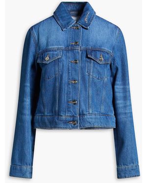 Ganni Embellished Denim Jacket - Blue