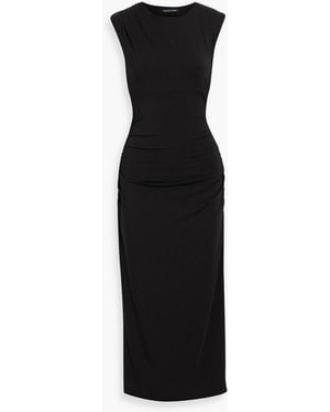 Veronica Beard Baxter Ruched Lyocell-Blend Stretch-Jersey Midi Dress - Black