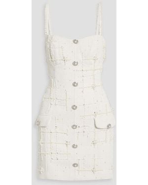PATBO Embellished Tweed Mini Dress - Natural