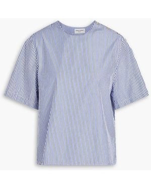 Officine Generale Zelie Striped Cotton-poplin Top - Blue