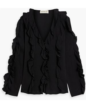Nicholas Ruffled Silk-blend Blouse - Black