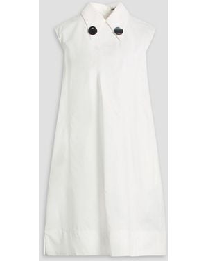 Jil Sander Cotton And Silk-blend Poplin Dress - White