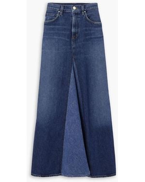 Goldsign The Vogel Panelled Denim Maxi Skirt - Blue