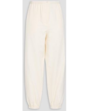 JOSEPH Taio Silk And Cotton-blend Tapered Trousers - White