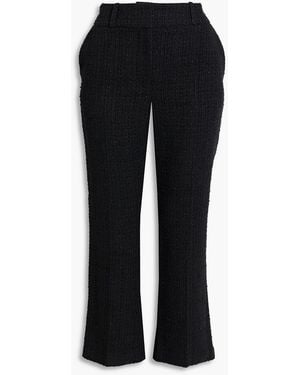 IRO Abema Cropped Metallic Cotton-blend Tweed Flared Pants - Black
