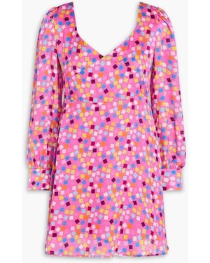 Olivia Rubin Printed Satin Mini Dress - Pink