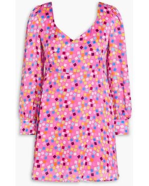 Olivia Rubin Printed Satin Mini Dress - Pink