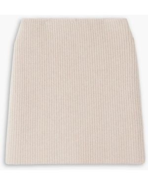 LIBEROWE Ribbed Cashmere Mini Skirt - White