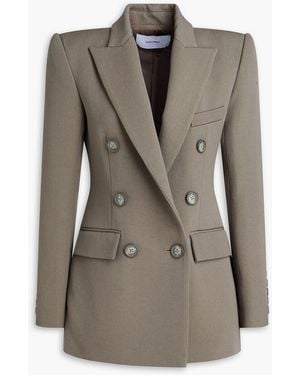 Alex Perry Double-Breasted Grain De Poudre Wool-Blend Blazer - Natural