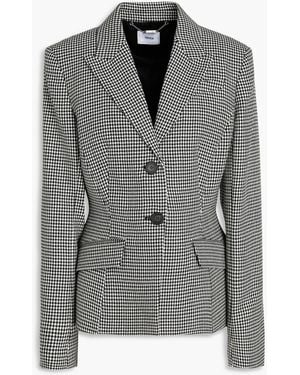 Erdem Houndstooth Wool-Tweed Blazer - Black